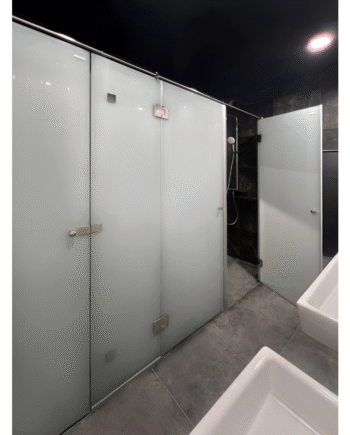 Sanitary glass partitions