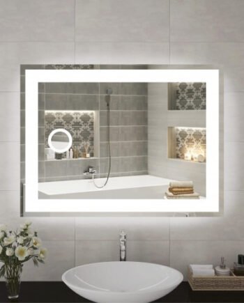 Дзеркало ЛЕД з косметичним дзеркалом та підсвічуванням (60 х 80 см)