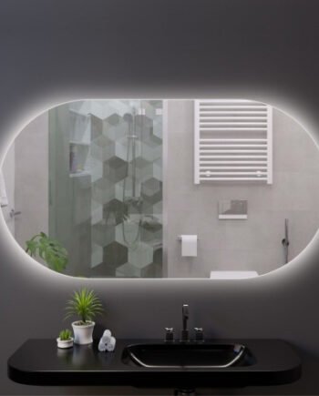 Зеркало с фоновой подсветкой овальное (50 х 90 см) с фоновой подсветкой