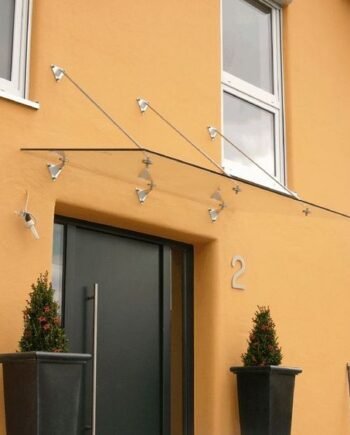 Canopy glass canopy visor on cables for the entrance (20) buy with delivery in Ukraine - splenko.com