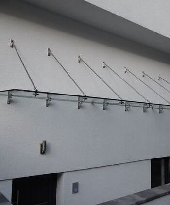 Canopy glass canopy visor on cables for the entrance (19) buy with delivery in Ukraine - splenko.com