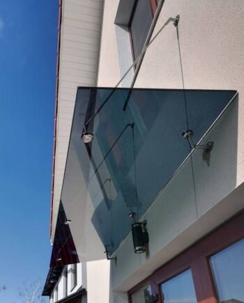 Козырек стеклянный графит навес для входа на вантах (19) купить с доставкой в Украине - splenko.com