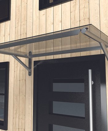 Навес стеклянный на нержавеющем каркасе