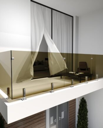 GUSTAVO Classic|скляне огородження на балкон чи терасу на підсилених стійках із загартованого тонованого скла бронза (16) купити з доставкою в Україні - splenko.com