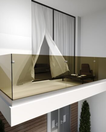 RICCARDO Classic|скляне огородження на балкон чи терасу в затисному профілі із загартованого тонованого скла бронза (16) купити з доставкою в Україні - splenko.com