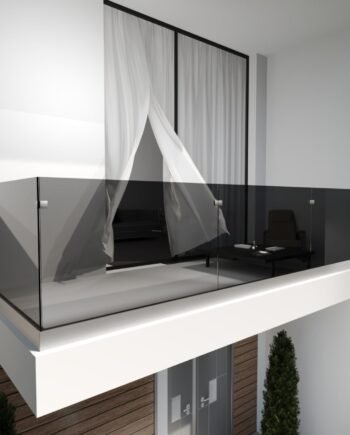 RICCARDO Classic|стеклянное ограждение на балкон или террасу в зажимном профиле из закаленного тонированного стекла графит