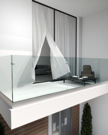 RICCARDO Classic|скляне огородження на балкон чи терасу в затисному профілі із загартованого прозорого скла