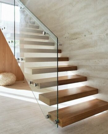 Ограждение стеклянное для лестницы с торцевым креплением