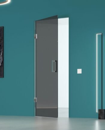 ALBERTO Classic|двери межкомнатные без короба на петлях из тонированного стекла графит