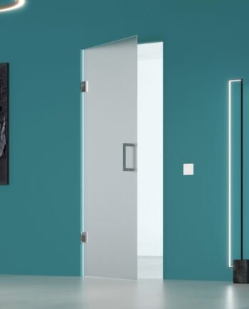ALBERTO Classic|двери межкомнатные без короба на петлях из прозрачного матированного стекла