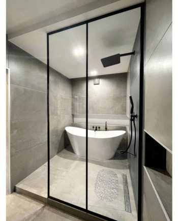 AGATA Loft|стеклянная душевая перегородка до потолка