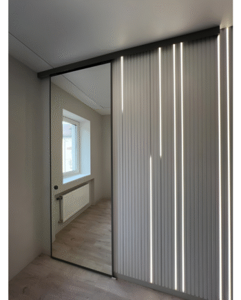 DEVID Black|двері скляні дзеркальні розсувні до стелі