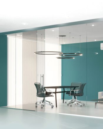 GEORGIO|перегородка стеклянная с двойными раздвижными дверями по центру