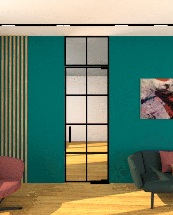 DILLIAN Loft|двері скляні маятникові з фрамугою (37) купити з доставкою в Україні - splenko.com