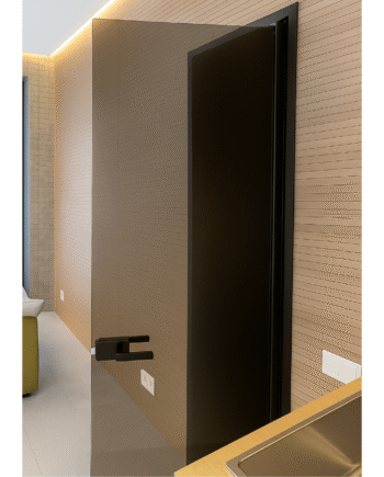 ALONZO Black|двері скляні тоновані бронза міжкімнатні в чорному алюмінієвому коробі на завісі-планці (8) купити з доставкою в Україні - splenko.com