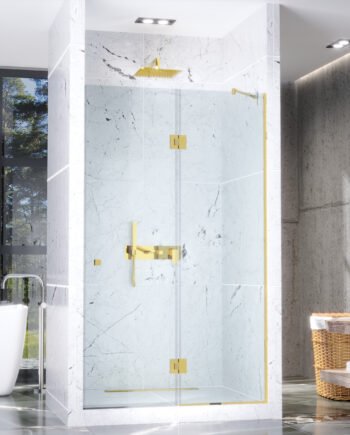 BELLA Gold|cкляна душова перегородка з розпашними дверима (7) купити з доставкою в Україні - splenko.com