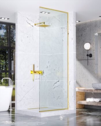 AGATA Gold|cкляна душова перегородка до стелі (9) купити з доставкою в Україні - splenko.com