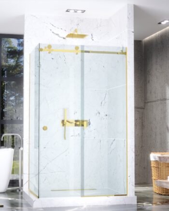 VIOLETTA Gold|cкляна розсувна кутова душова кабіна (8) купити з доставкою в Україні - splenko.com
