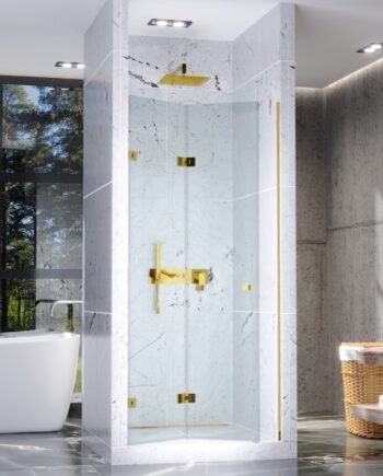 DELFINA Gold|стеклянная складная душевая перегородка DELFINA Gold|стеклянная складная душевая перегородка