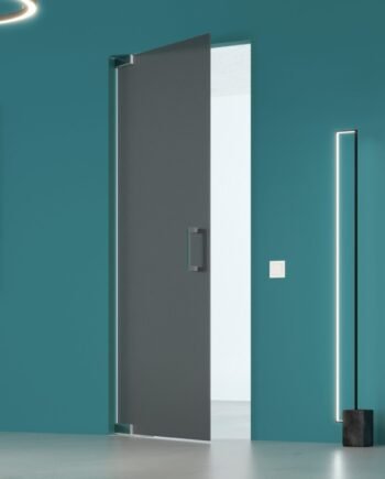 OLIVER Classic|двери офисные маятниковые с доводчиком стеклянные графит матированные