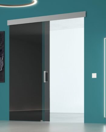 DAVID Classic|Glass sliding door with top rail in tinted glass graphite