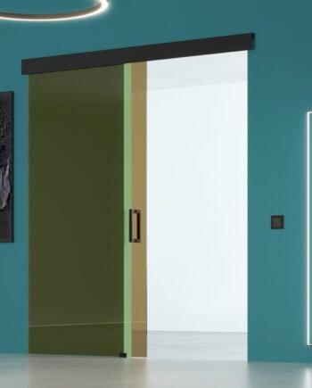 DAVID Black|двері скляні розсувні у чорній фурнітурі з тонованого скла бронза (13) купити з доставкою в Україні - splenko.com