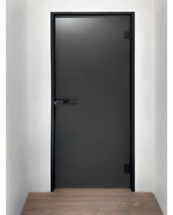 ADRIANO Black|двері міжкімнатні в чорному алюмінієвому коробі з темного матованого скла графіт (12) купити з доставкою в Україні - splenko.com