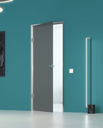 ADRIANO Classic|двери в алюминиевом коробе из тонированного стекла графит с матированием