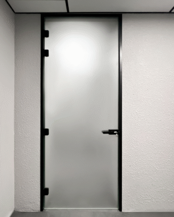 ADRIANO Black|двери межкомнатные в офис в черном алюминиевом коробе из матированного стекла (6) купить с доставкой в Украине - splenko.com