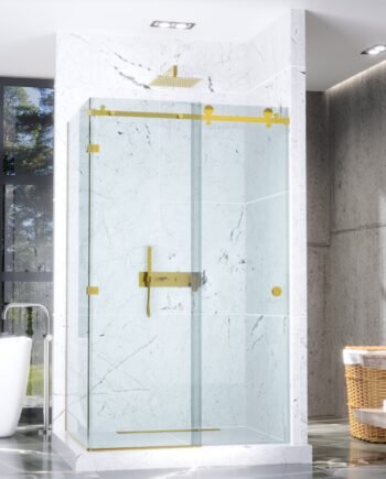 VITTORIA Gold|стеклянная раздвижная угловая душевая кабина