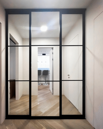 GEORGIO Loft|раздвижная перегородка с нижней направляющей и зеркальным наполнением