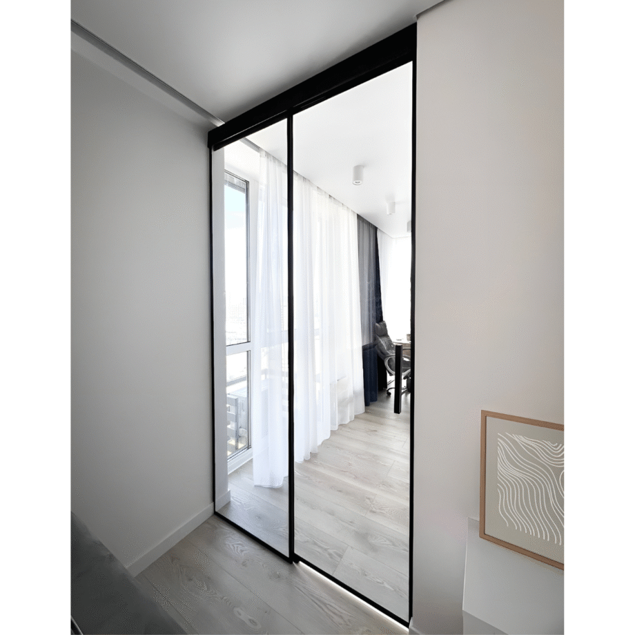 TEODOR Loft|перегородка скляна з розсувними дверима збоку (24) купити з доставкою в Україні - splenko.com