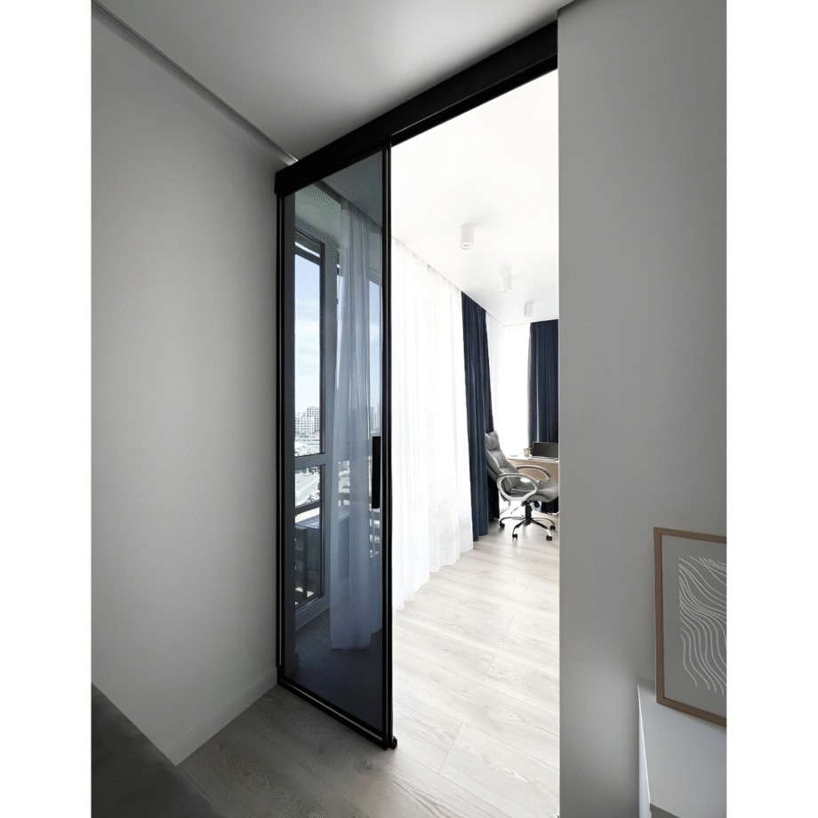 TEODOR Loft|перегородка скляна з розсувними дверима збоку (23) купити з доставкою в Україні - splenko.com