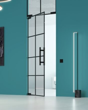 DILLIAN Loft|двери стеклянные маятниковые с фрамугой