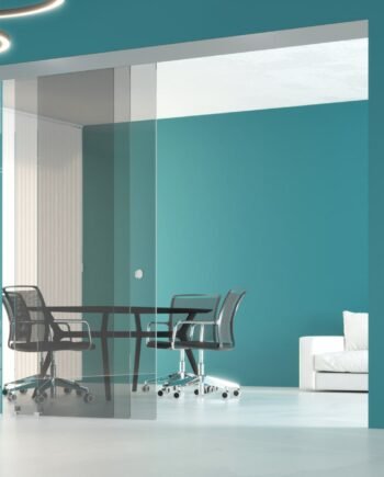 FREDO|перегородка телескопическая стеклянная с раздвижными дверями