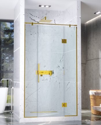 BIANCA Gold|стеклянная душевая перегородка с распашными дверями