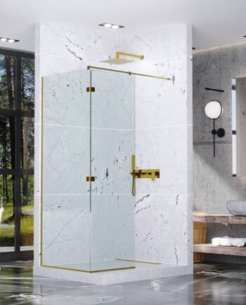 ALESSANDRA GOLD|стеклянная неподвижная душевая перегородка
