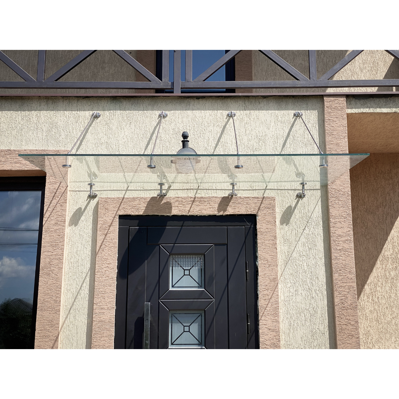 Fabrizio|скляний навіс над входом на чотирьох вантах — загартоване прозоре скло (32) купити з доставкою в Україні - splenko.com Fabrizio|скляний навіс над входом на чотирьох вантах — загартоване прозоре скло (32) купити з доставкою в Україні - splenko.com