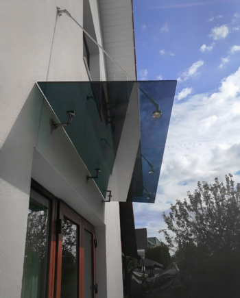 Fabrizio|скляний піддашок над входом на вантах зі скла триплекс 6.6.1 графіт