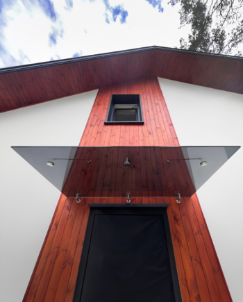 Fabrizio|скляний навіс над входом в будинок з безпечного скла графіт (14) купити з доставкою в Україні - splenko.com