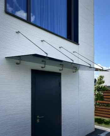 Fabrizio|скляний навіс піддашок козирьок для входу на вантах — безпечне скло триплекс 6.6.1 графіт (22) купити з доставкою в Україні - splenko.com