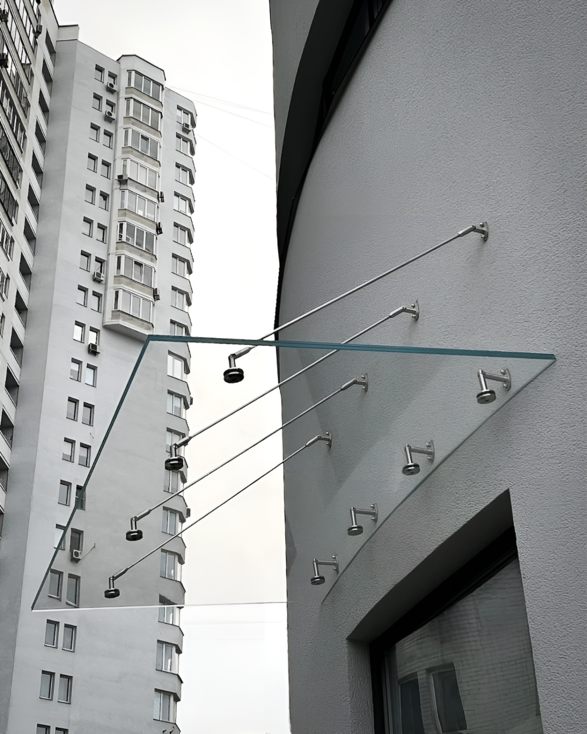 Fabrizio|скляний навіс над входом на чотирьох вантах — загартоване прозоре скло (17) купити з доставкою в Україні - splenko.com Fabrizio|скляний навіс над входом на чотирьох вантах — загартоване прозоре скло (17) купити з доставкою в Україні - splenko.com