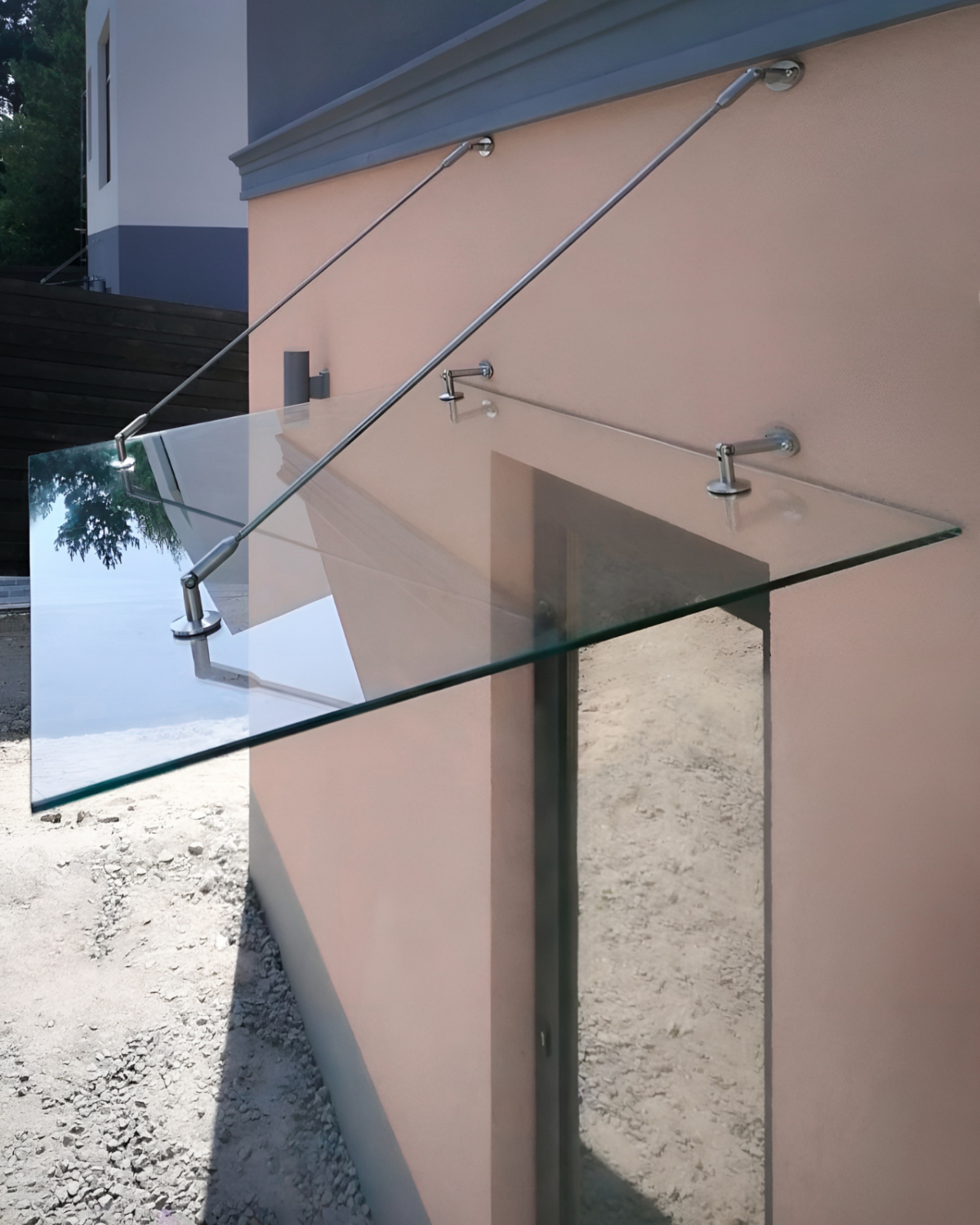 Fabrizio|скляний навіс над входом на двох вантах — загартоване прозоре скло (10) купити з доставкою в Україні - splenko.com Fabrizio|скляний навіс над входом на двох вантах — загартоване прозоре скло (10) купити з доставкою в Україні - splenko.com