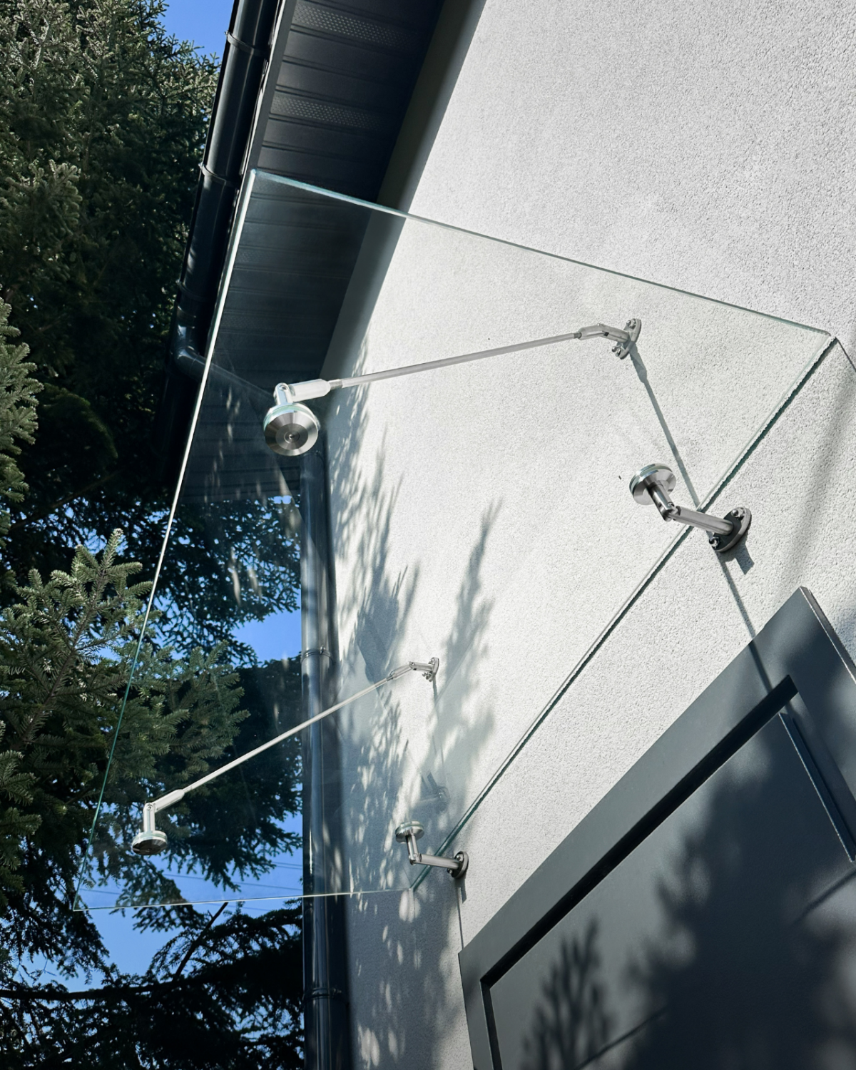 Fabrizio|скляний навіс над входом на двох вантах — загартоване прозоре скло (8) купити з доставкою в Україні - splenko.com Fabrizio|скляний навіс над входом на двох вантах — загартоване прозоре скло (8) купити з доставкою в Україні - splenko.com