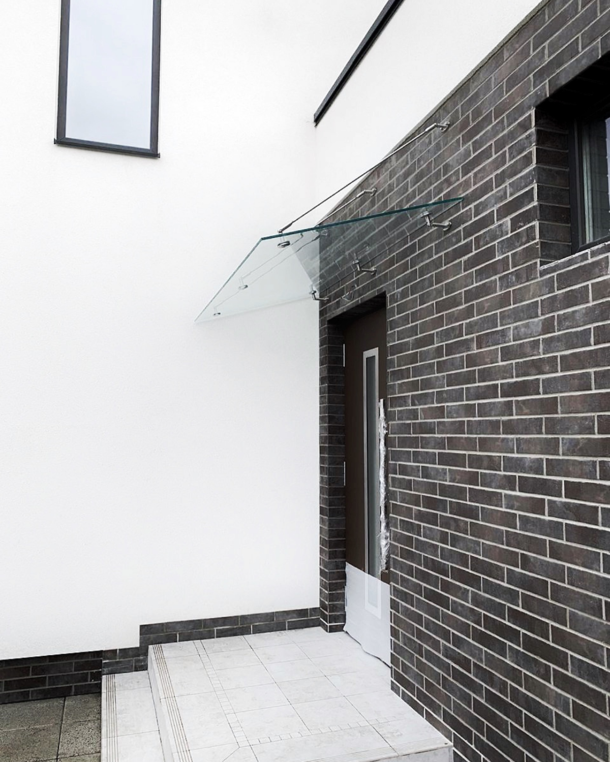 Fabrizio|скляний навіс над входом на трьох вантах — загартоване прозоре скло (16) купити з доставкою в Україні - splenko.com Fabrizio|скляний навіс над входом на трьох вантах — загартоване прозоре скло (16) купити з доставкою в Україні - splenko.com