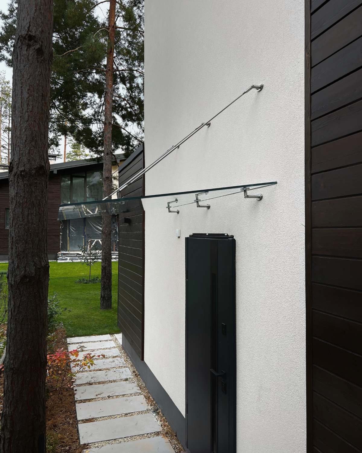 Fabrizio|скляний навіс над входом на трьох вантах — загартоване прозоре скло (38) купити з доставкою в Україні - splenko.com Fabrizio|скляний навіс над входом на трьох вантах — загартоване прозоре скло (38) купити з доставкою в Україні - splenko.com