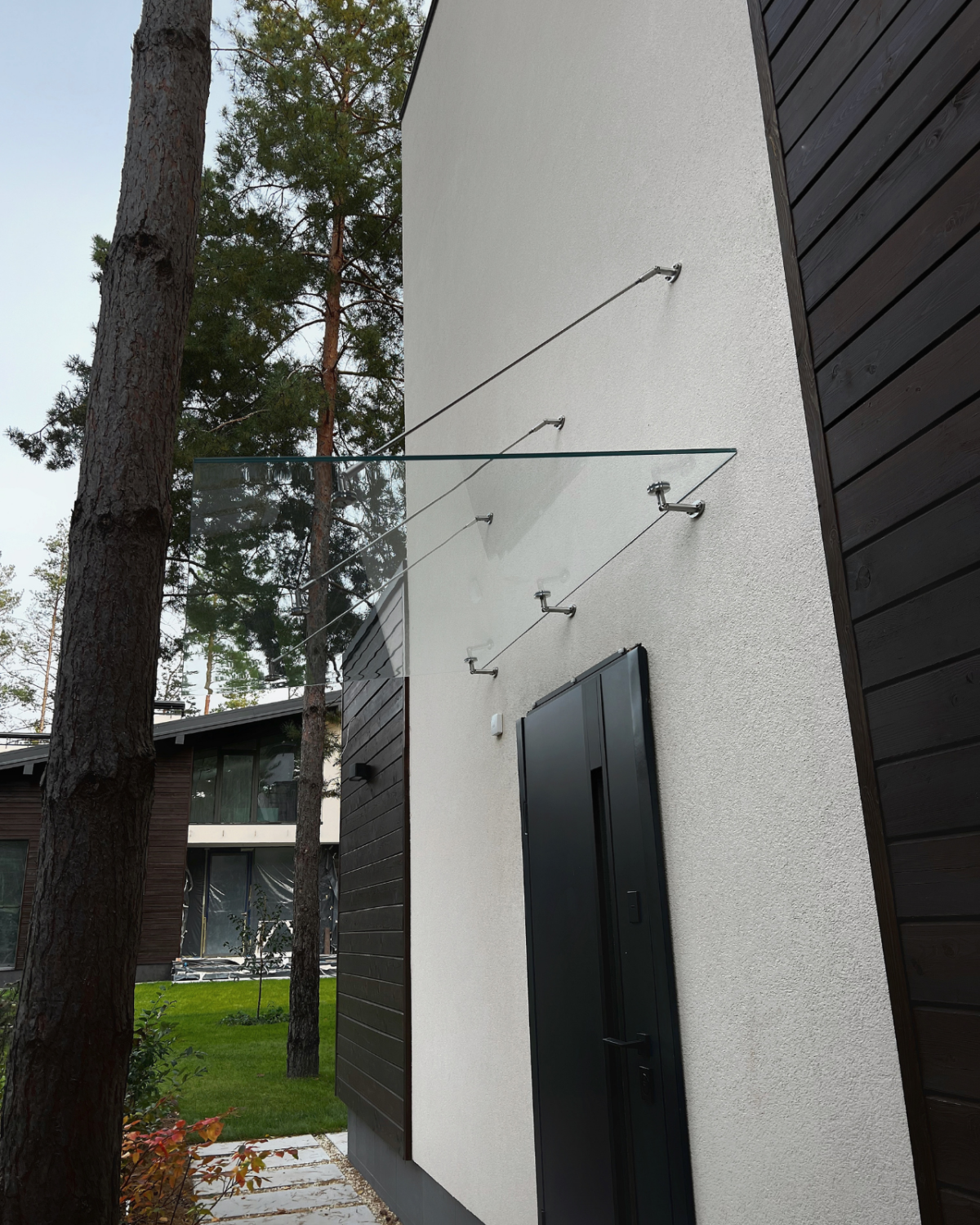 Fabrizio|скляний навіс над входом на трьох вантах — загартоване прозоре скло (39) купити з доставкою в Україні - splenko.com Fabrizio|скляний навіс над входом на трьох вантах — загартоване прозоре скло (39) купити з доставкою в Україні - splenko.com