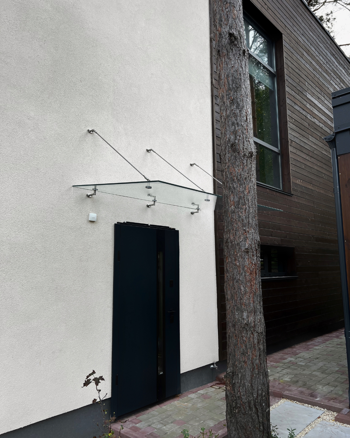 Fabrizio|скляний навіс над входом на трьох вантах — загартоване прозоре скло (42) купити з доставкою в Україні - splenko.com Fabrizio|скляний навіс над входом на трьох вантах — загартоване прозоре скло (42) купити з доставкою в Україні - splenko.com