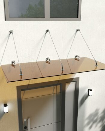 Fabrizio|скло бронза 2000х1000 мм.|Навіс скляний піддашок козирьок на вантах для входу (22) купити з доставкою в Україні - splenko.com