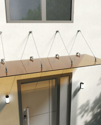 Fabrizio|скло бронза 2400х1000 мм.|Навіс скляний піддашок козирьок на вантах для входу (20) купити з доставкою в Україні - splenko.com